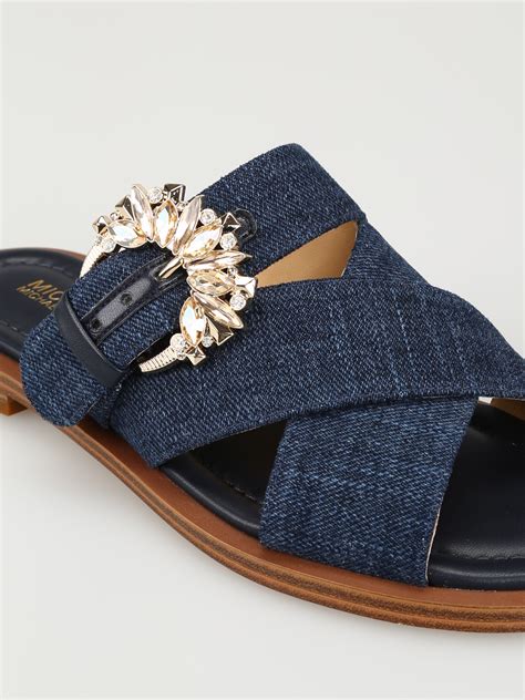 michael kors chanclas mujer|michael kors denim sandals.